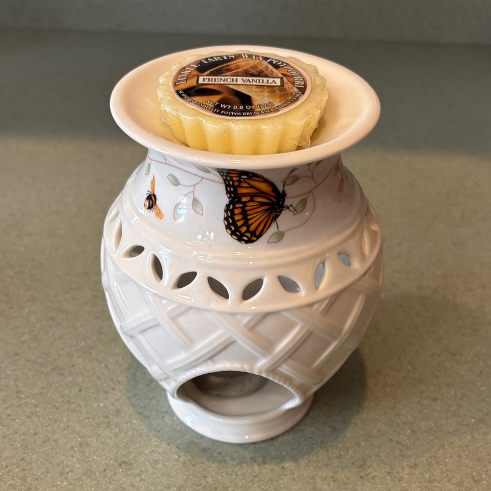 Lenox White Butterfly Meadow Ceramic Wax Warmer